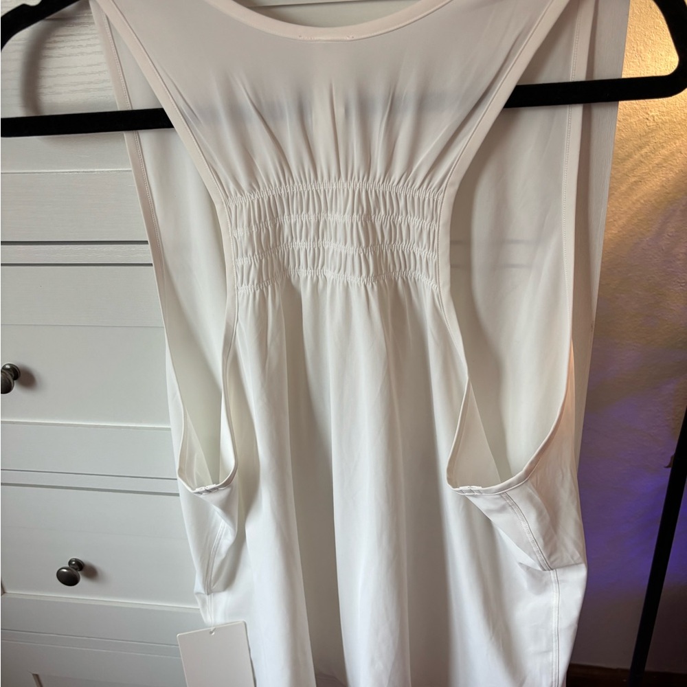 Lululemon Ruched White Racerback Tank Size XL - Picture 5 of 5